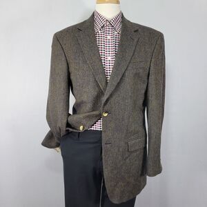 Nautica Men's Tweed Sport Coat Blazer Two Button‎ Herringbone Wool Sz 40L